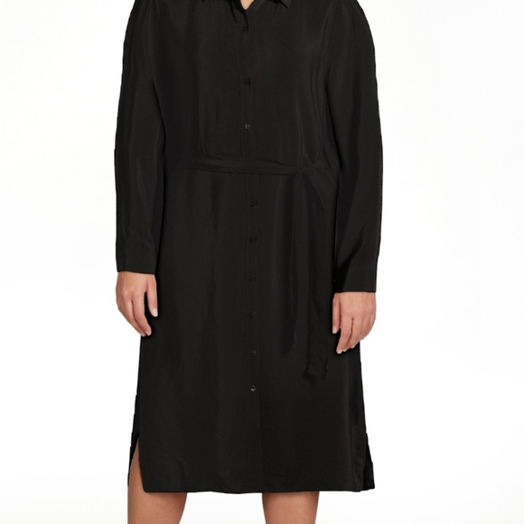 NWT Time and Tru Women’s Button Front Shirt Dress with Long Sleeves, Size Large - Picture 1 of 4